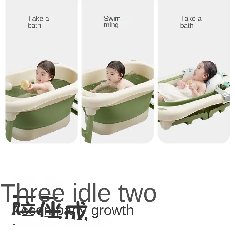 Double Lock Temperature Design Kids Bath Tub, Foldable Baby Tubs,sitting and Lying Dual-purpose New Born Baby Items Baby Bathtub