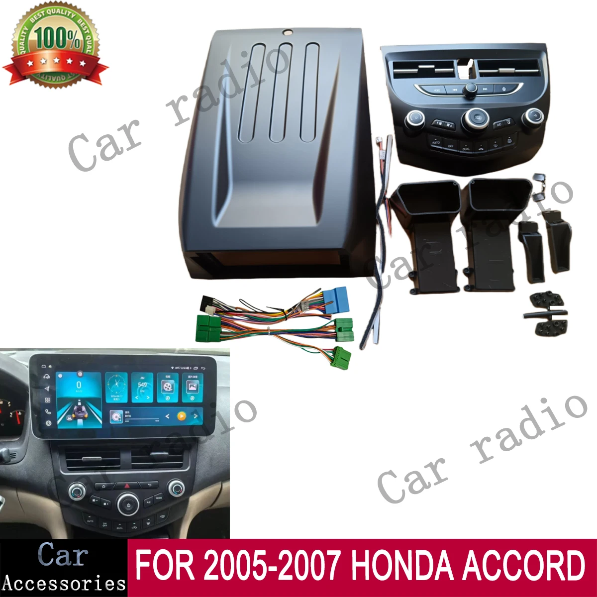 For 2005-2007 HONDA ACCORD 12.3 Inch Car Radio Android Stereo Frame Player Head Unit Fascia Panel Dash Board Cover