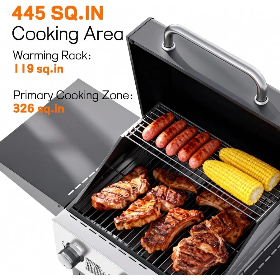 Propane Gas Grill, 36, 000 BTUs Stainless Steel Grill