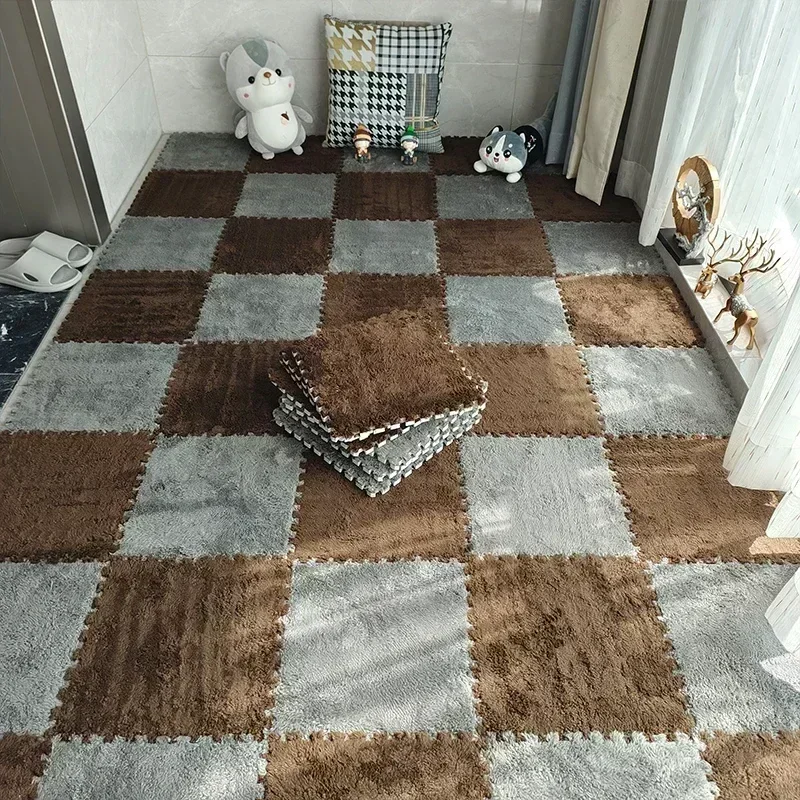 Alfombrilla de felpa para suelo de bebé, alfombra antigolpes para decoración de sala de estar, dormitorio, anticaída, 20 piezas