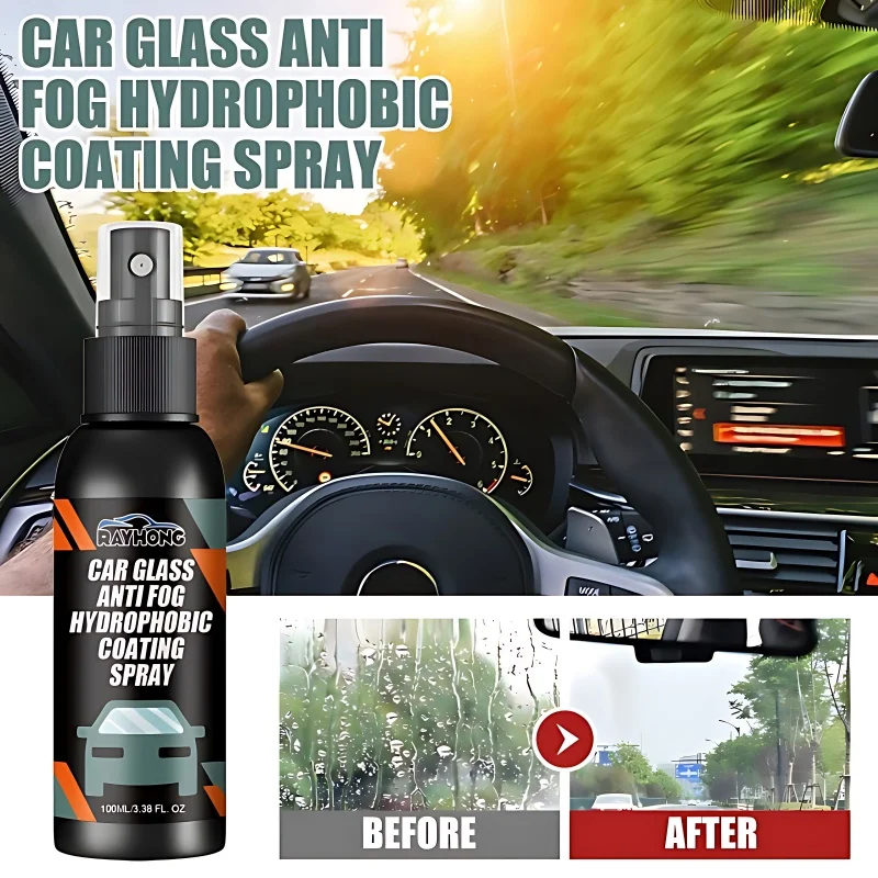 3.38oz Automotive Windshield Spray Waterproof Anti Fog Treatment with Oil Film Removal for Car Windows and Wipers Winter Use