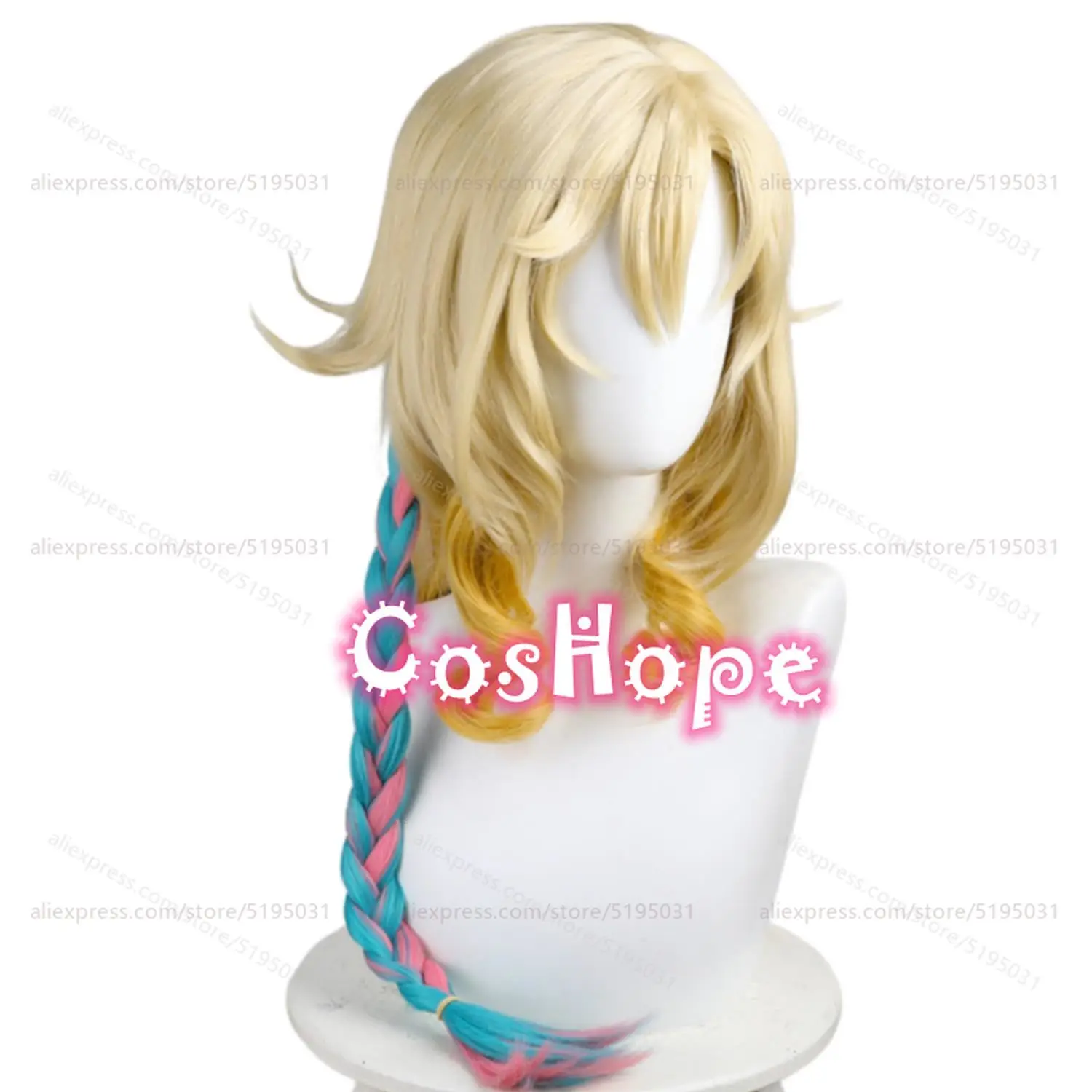 Xilonen Cosplay Wig 60cm Long Braided Hair Yellow Gradient Wig Cosplay Anime Cosplay Heat Resistant Synthetic Wigs