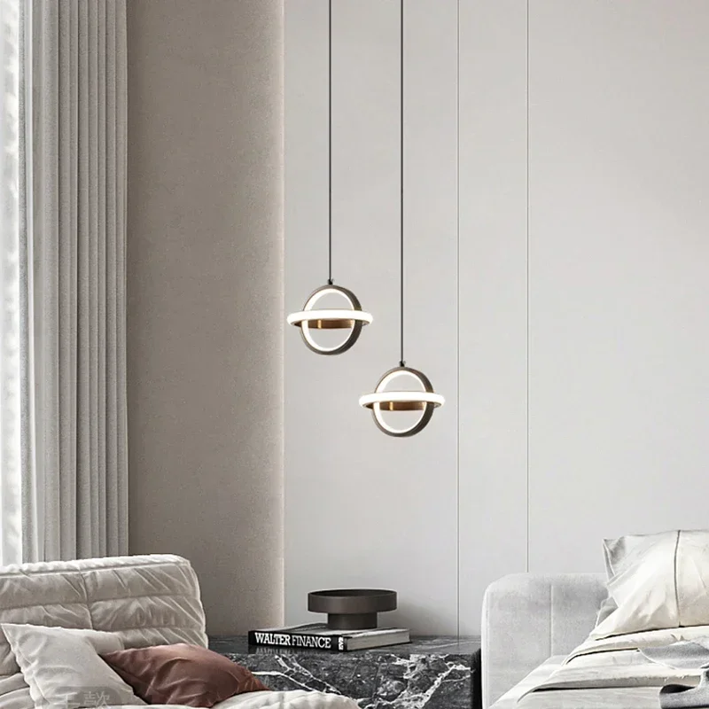 

Pendant Modern Nordic LED Light Minimalist Gold Chandelier for Indoor Lighting Bedroom Dining Room Bedside Loft
