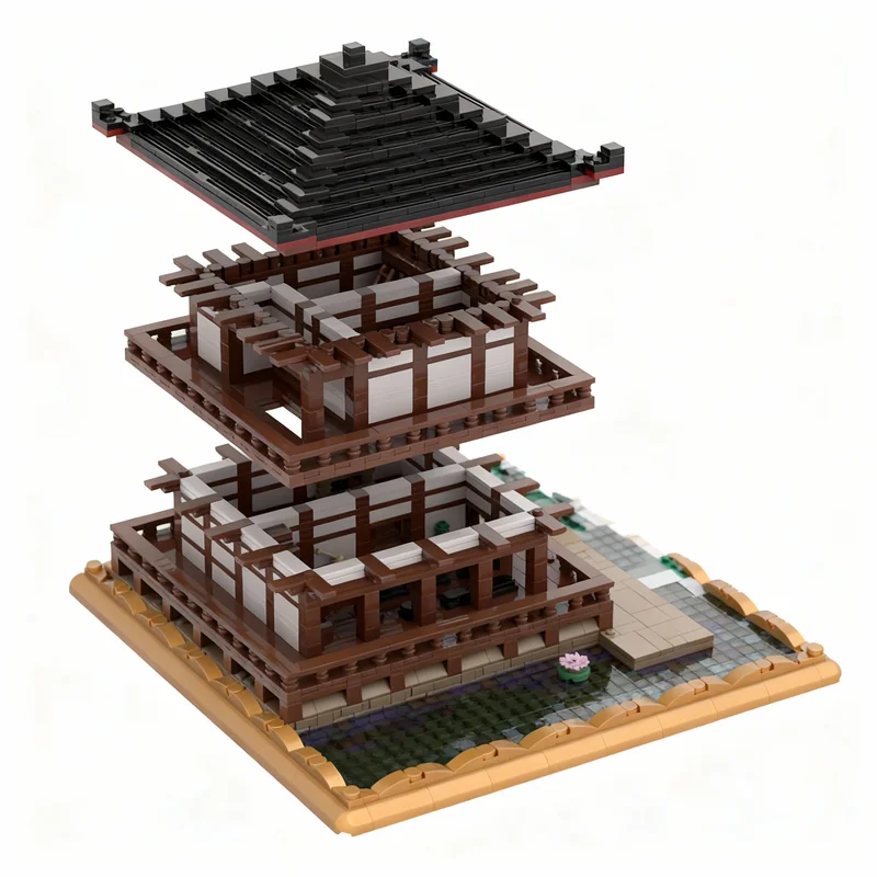 2689 stks MOC Zen Tempel Architectuur Model Bouwstenen Speelgoed Kerstcadeaus DIY Creatief Monteren Onderwijs Kinderen Idee Baksteen