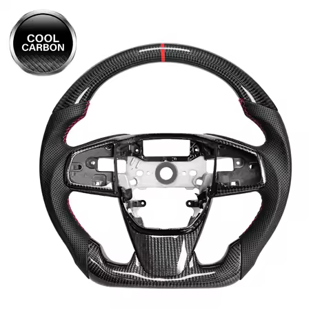 Carbon Fiber Steering Wheel for Honda Civic Gen 10th 2016-2021,Type R FK8 North American Spec, D-shaped Flat-bottom