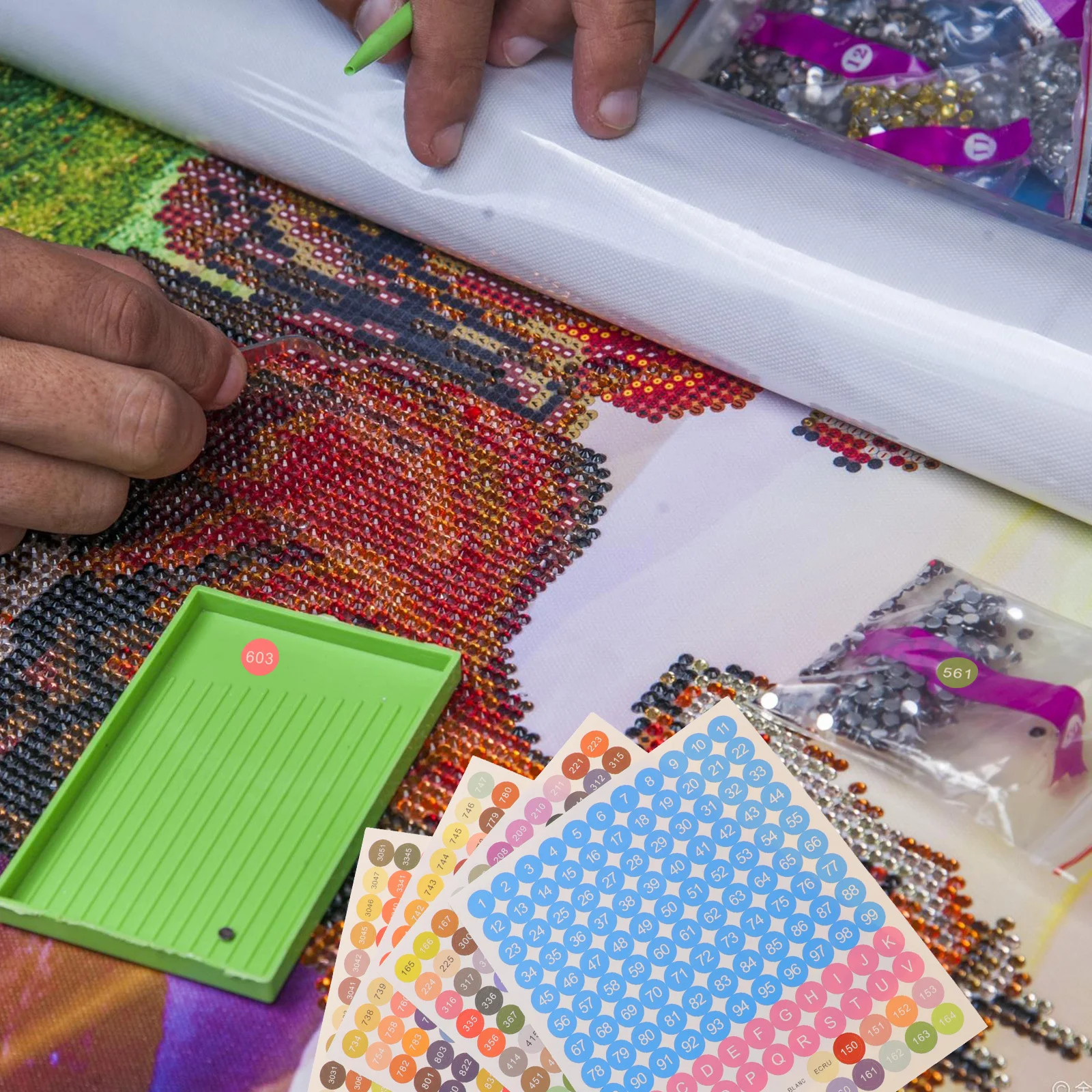 2 set 2 Sets Colorful Sticker Self-Adhesive Number Labels For Bedroom Storage Box Jar Classification Diy Marking Accessory