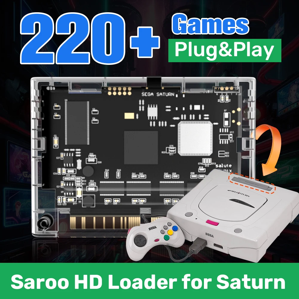 New Saroo SS HD loader for Sega Saturn Game Reader Cartridge Support TF ...