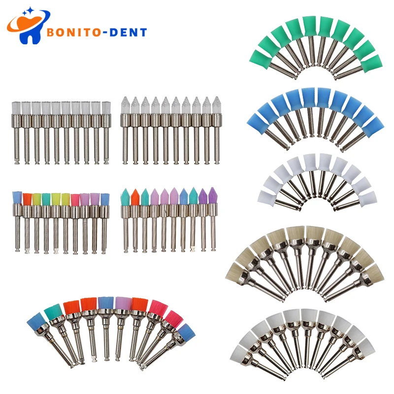 

100pcs Dental Prophy Brushes Polishing Polisher Disposable Latch type Mixed color Used for stain removal and polish