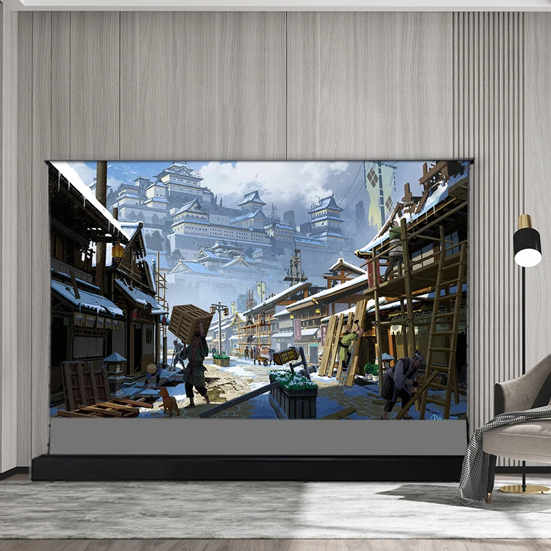 

YuTong alr projector screen 16:9 72"~150" 4k Obsidian Motorized Floor Rising projector Screen for 8K long throw projector screen