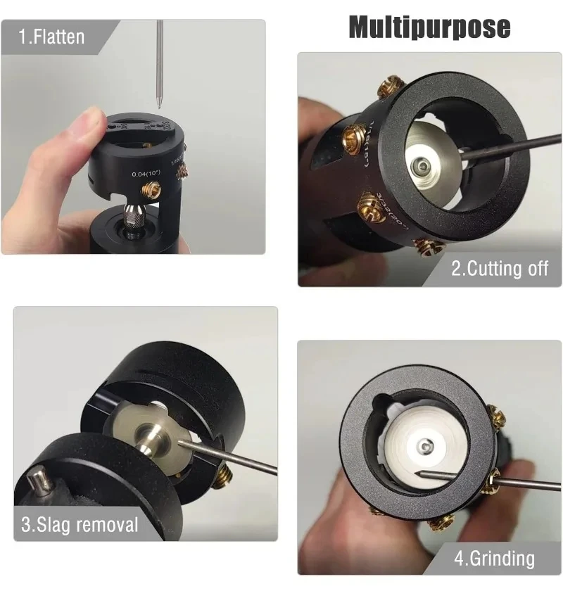 タングステン電極研ぎ器,TIG溶接ツール,マルチアングルおよびオフセット,水平穴,切断スロット,グラインダーツール