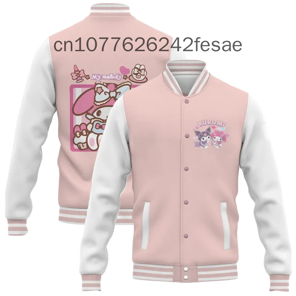 New Cute Melody Baseball Jacket Men's and Women's Leisure  Baseball Jacket