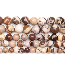 Natural Stone Australia Zebra Jasper Round Beads 15
