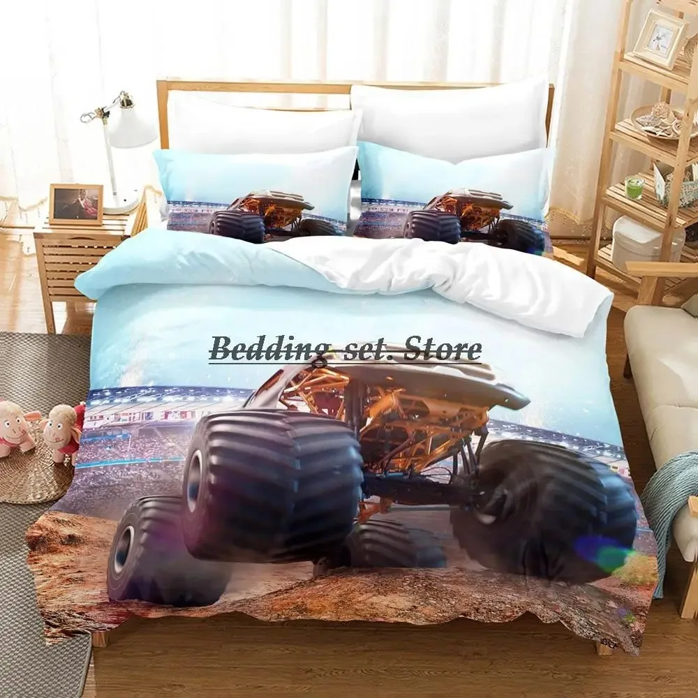 

New Monster Jam Bedding Set Single Twin Full Queen King Size Bed Set Aldult Kid Bedroom Duvetcover Sets 3D Anime Bed Sheet Set