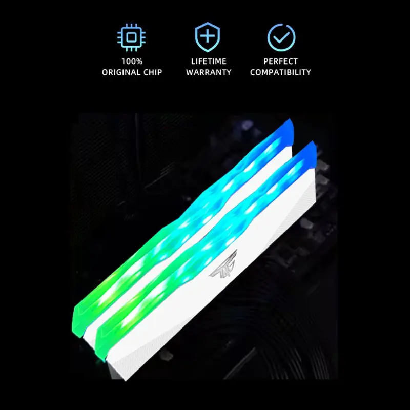 Casper 1/2 pz RGB Dissipatore di Calore DDR4 16 GB 2666 MHz Memoria Ram Gaming Computer Desktop 16 GB 3200 MHz PC Memoria Gioco Video Clip (Bianco)