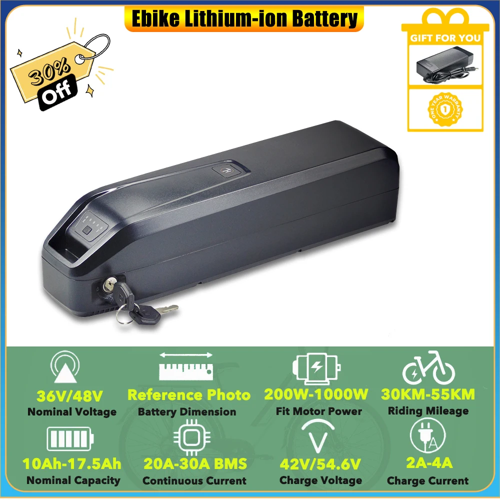 

Electric Bicycle Down Tube 48V 10.4Ah 11.6Ah 13Ah 14Ah Lithium-ion Battery Pack for 500W Cinverter TAURUS ARIES 27.5" E-Bike