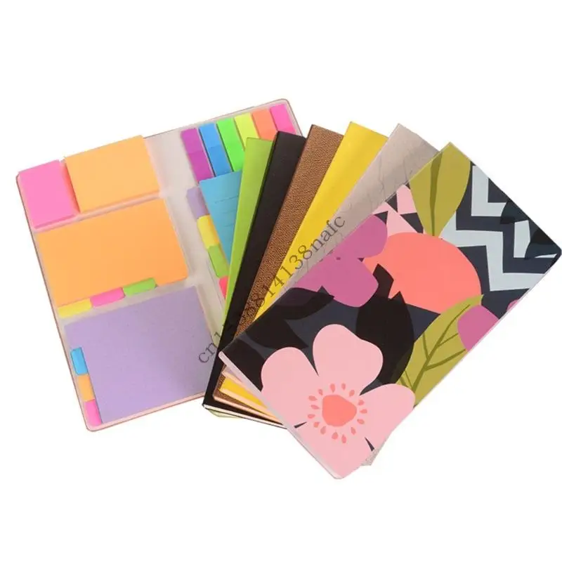 594F Business Notebook Planner Adhesive Note Set Colorful Adhesive Note Dotted Lined & Blank Pages for Office School Travel