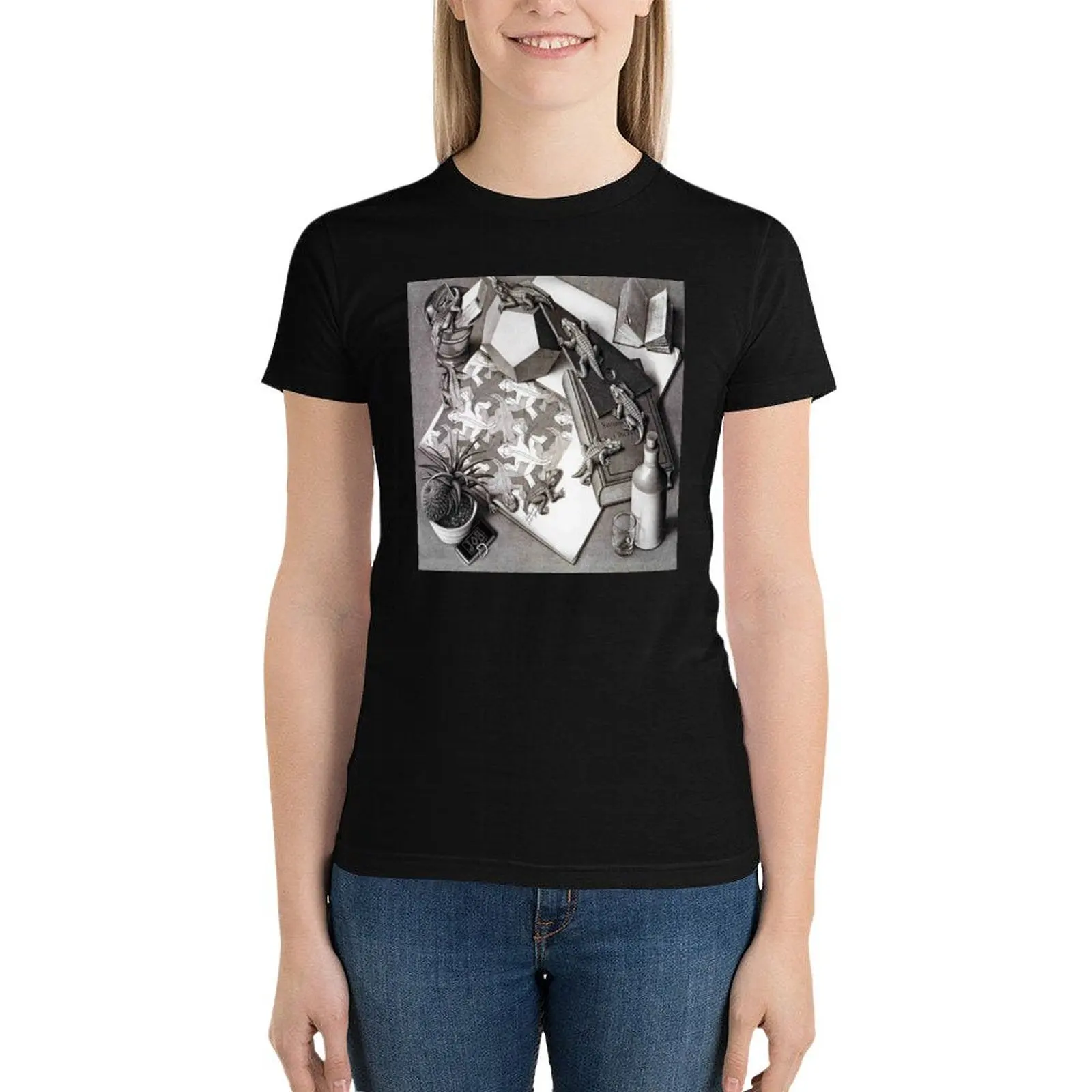 

Escher T-Shirt tops graphics tight shirts for Women