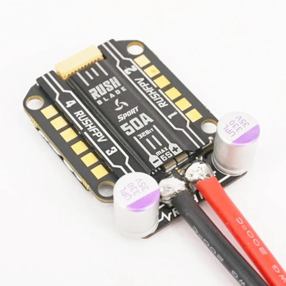RUSHFPV-Placa de filtro de potencia para Dron teledirigido, controlador de vuelo ESC con capacidad eléctrica de 35V y 330UF, 6S
