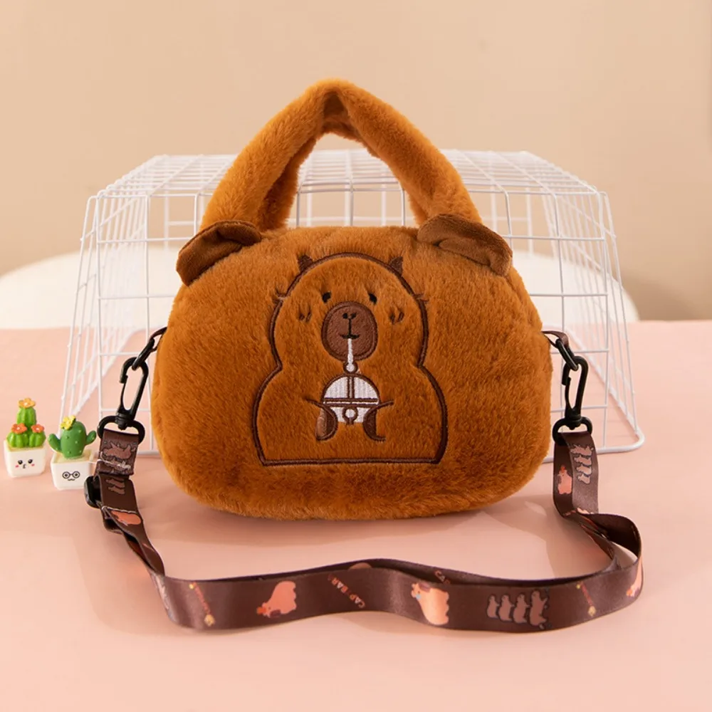 

Plush Capybara Capybara Plush Handbag Large Capacity Handbag Capybara Crossbody Bag Cute Animal Cartoon Cartoon Shoulder Bag
