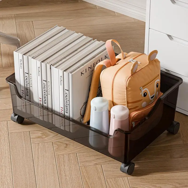

Портативный роликовый ящик для книг, коробка для хранения домашних заданий для старшеклассников на колесиках, простой пластиковый контейнер для класса