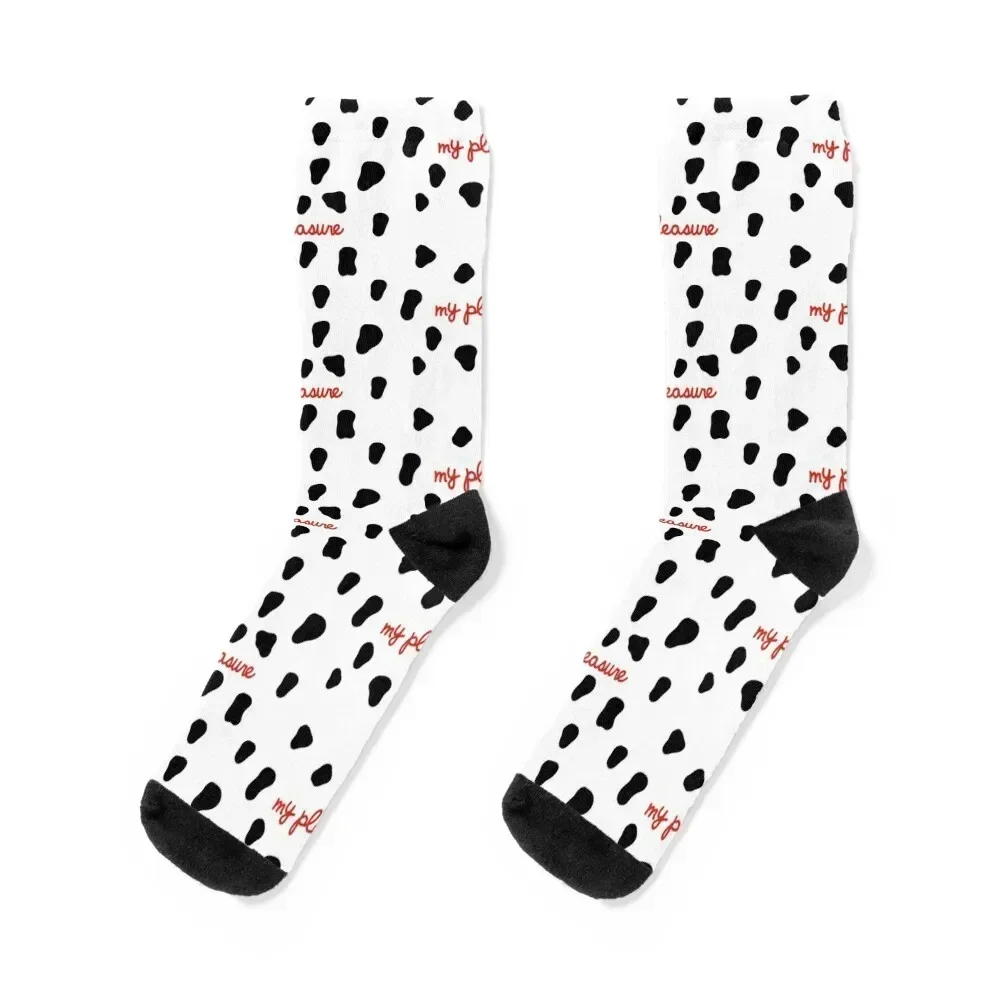 “My Pleasure” Chick V2 With Black Spots Socks anti-slip Antiskid soccer with print golf Men's Socks Women's