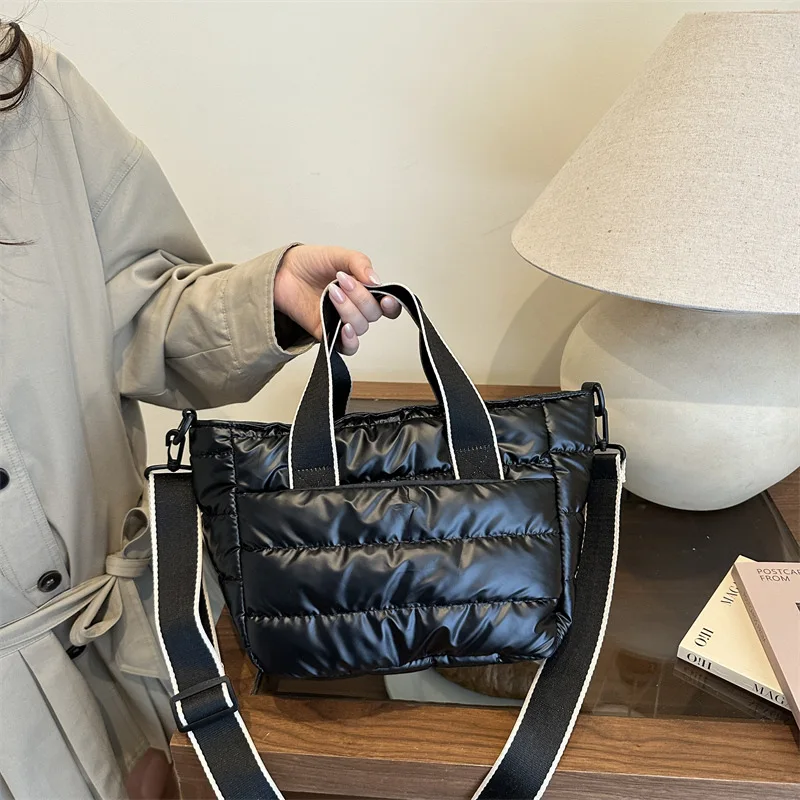 

Женская утолщенная куртка на хлопковой подкладке большой вместимости, ручная сумка через плечо, сумка-тоут на одно плечо