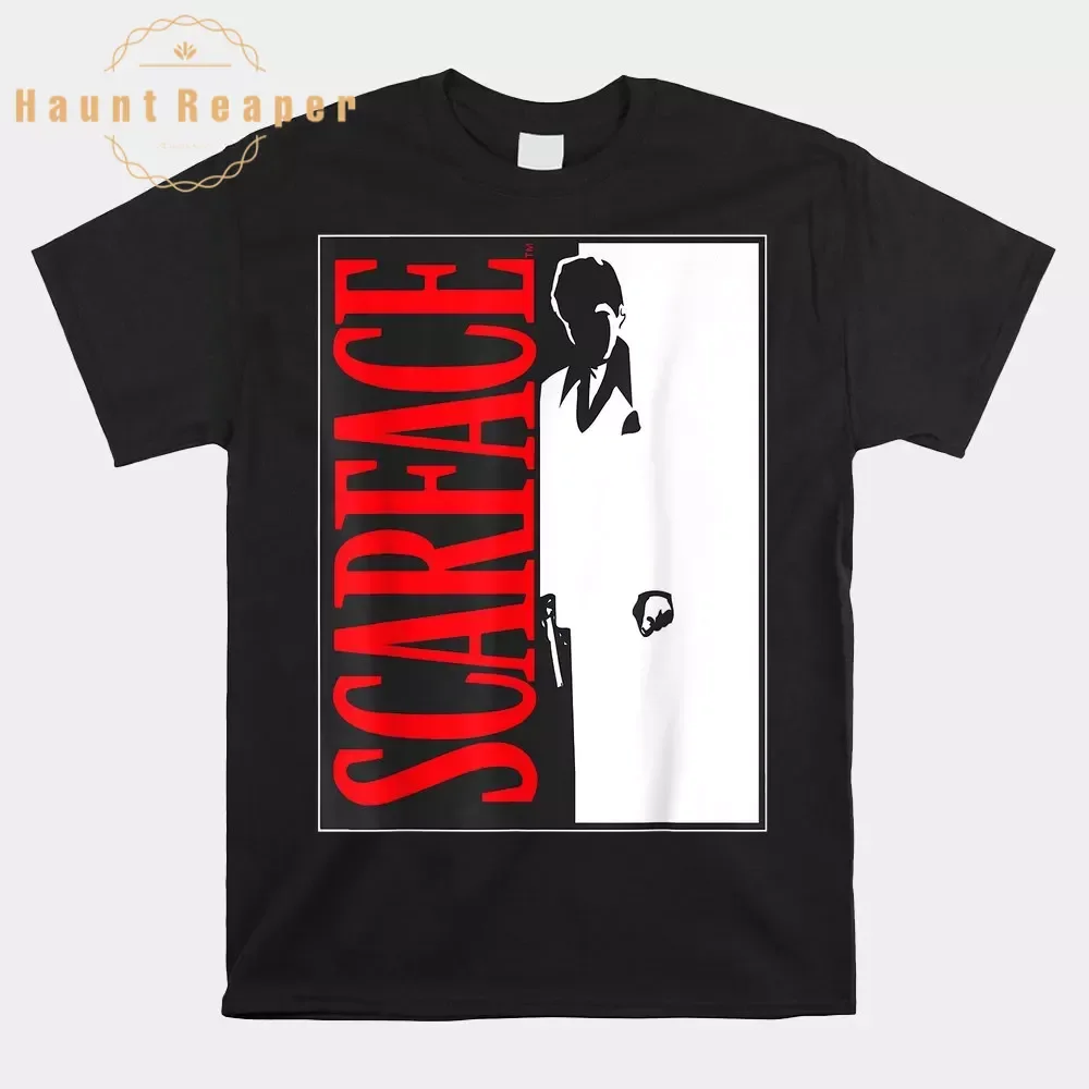 Haunt Reaper Men T Shirt Scarface Black And White Movie Poster Shirt O-neck Short Sleeve Plus Size Top Tees 6XL