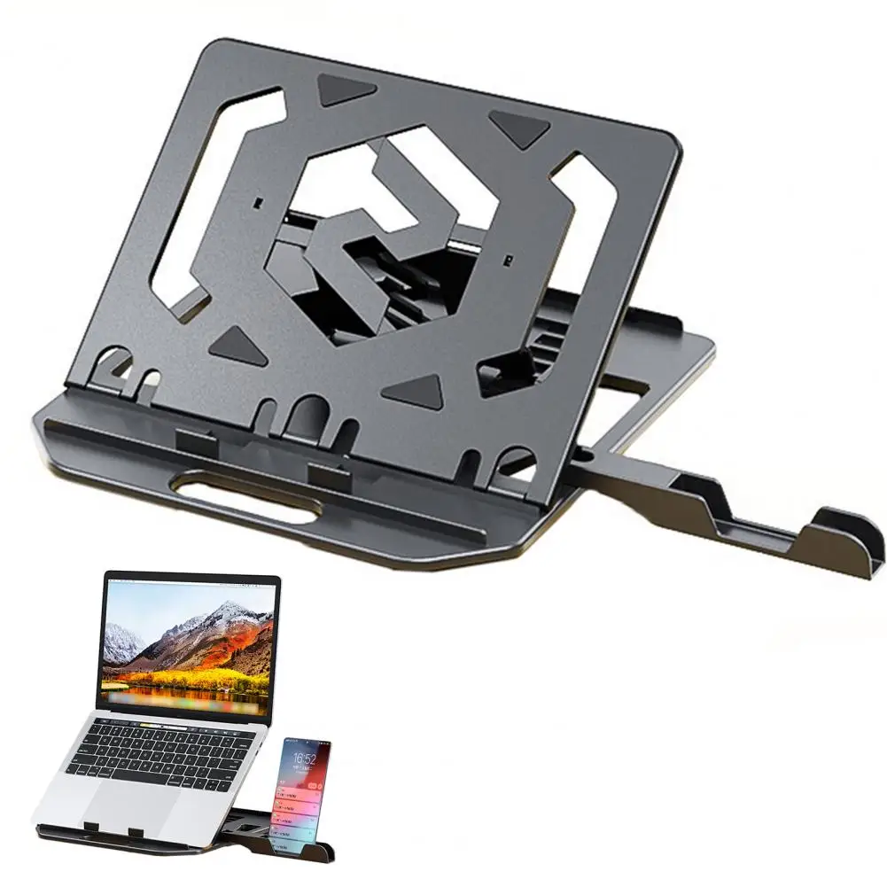 حامل كمبيوتر محمول قابل للتعديل بارتفاع حامل كمبيوتر لوحي حامل كمبيوتر محمول قابل للتعديل مع حامل هاتف لثبات عالية وحامل قوي