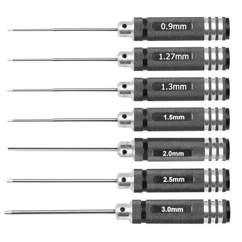 

forRC Helicopter Airplane Car Drone Aircraft Model Rep 0.9/1.27/ 1.3/ 1.5/ 2.0/ 2.5/ 3.0mm White Steel Hex Screwdriver Tool Kit