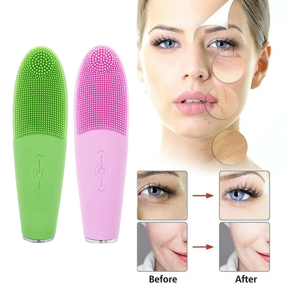 Electric Facial Cleansing Instrument Wash Brush Pore Deep Cleaning Face Silicone Beauty Faces Vibration Massage Relaxation Tool