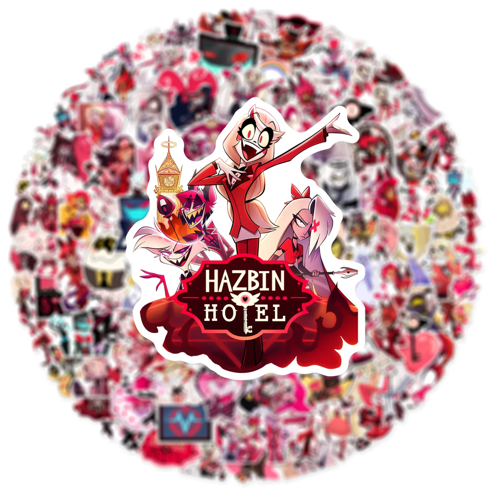 56/112PCS Anime Hazbin Hotel Stickers Phone Case Waterproof Sticker DIY Laptop Luggage Gift Decals