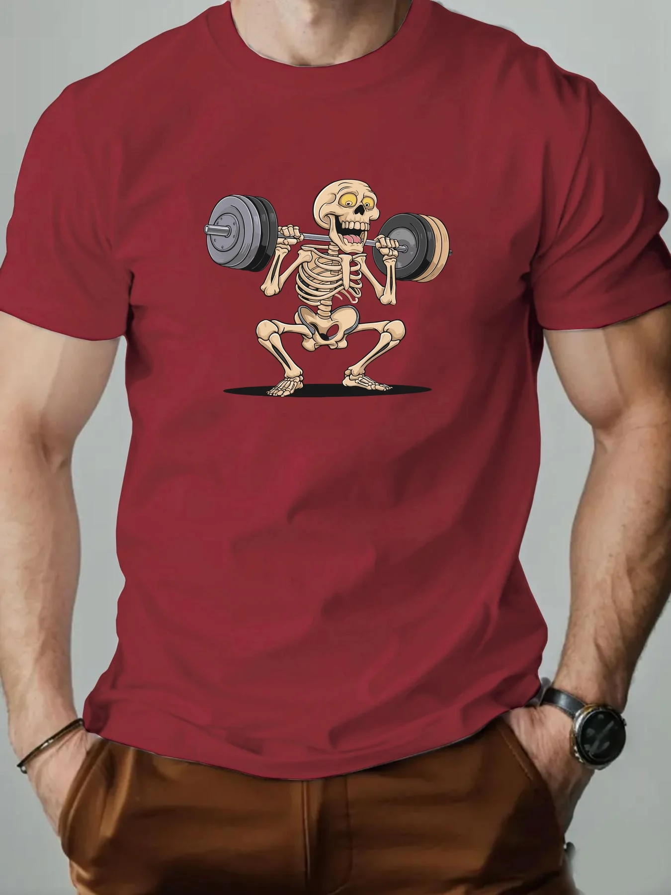 Men 100% Cotton Smiling Glitter Broken Bear Graphic Print T Shirts Short Sleeve Avant-garde Casual Summer Streetwear Tops