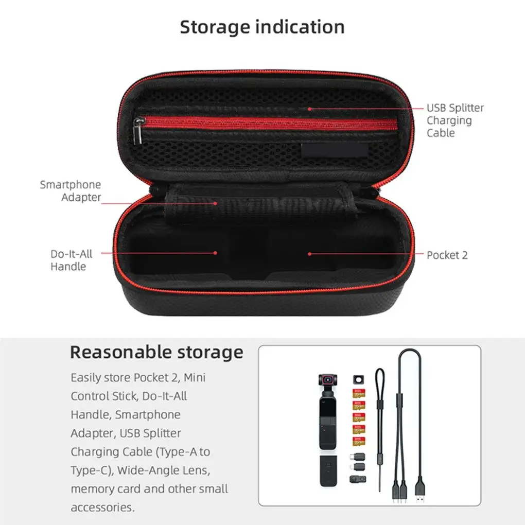 Carrying Bag for DJI Pocket 2 Combo Portable Storage Case Damping Box Travel Hand-held bag Accessory