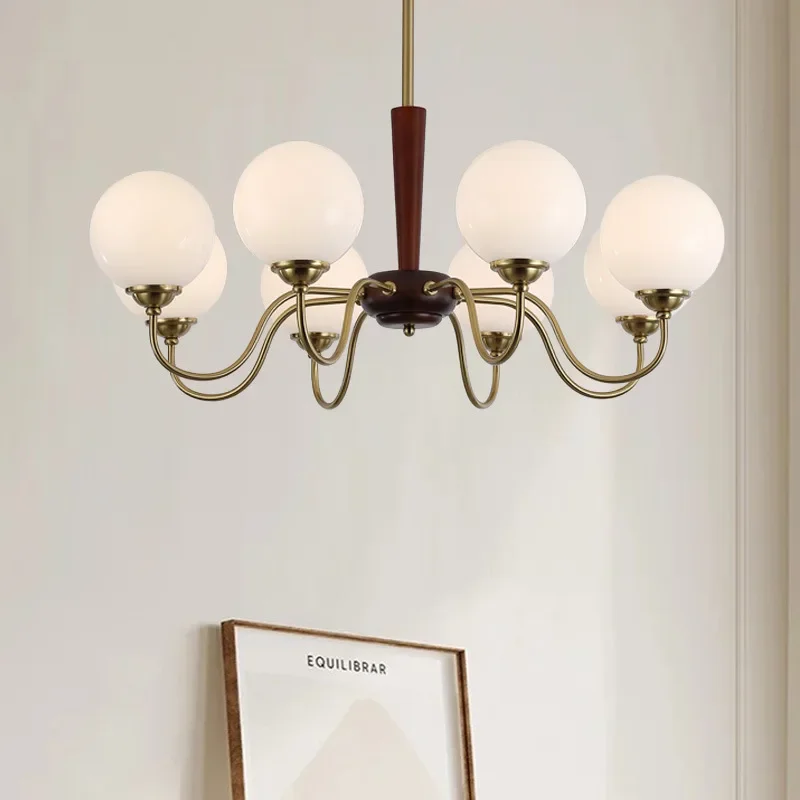 Medieval chandelier French light luxury bedroom living room dining room retro American lamps