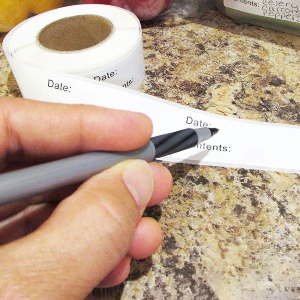 

1 Roll DIY Food Storage Label Easy Peel Stick No Residue Freezer Sticker for Home Kitchen Grocery Store Food Truck