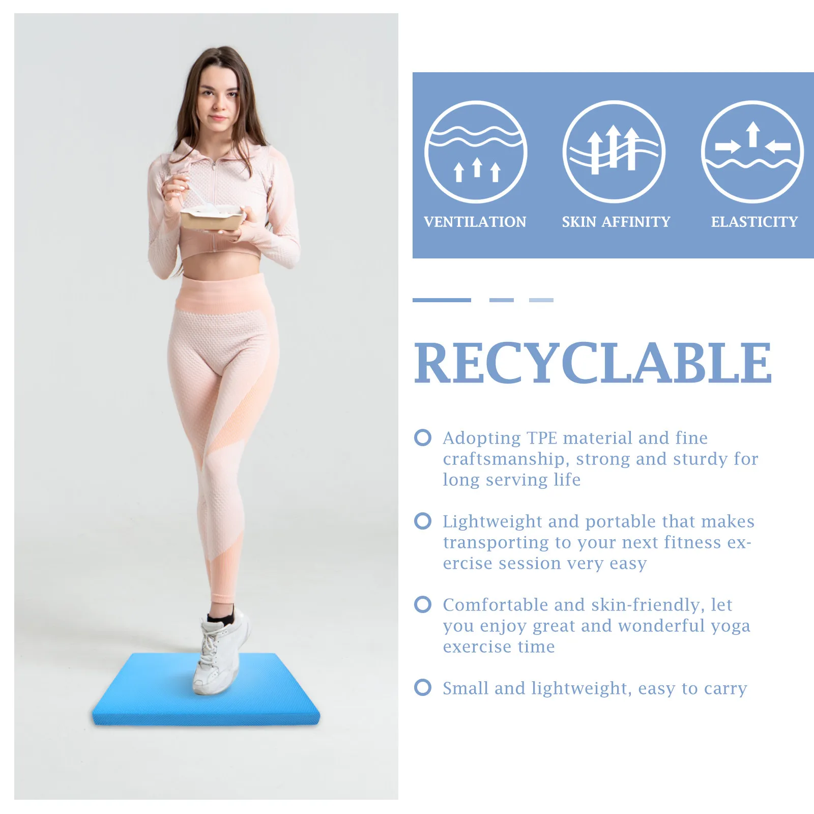 

Тренажерный коврик для баланса из TPE-материала, нескользящий, легкий, для йоги, растяжки, напольных упражнений, тренировок на устойчивость