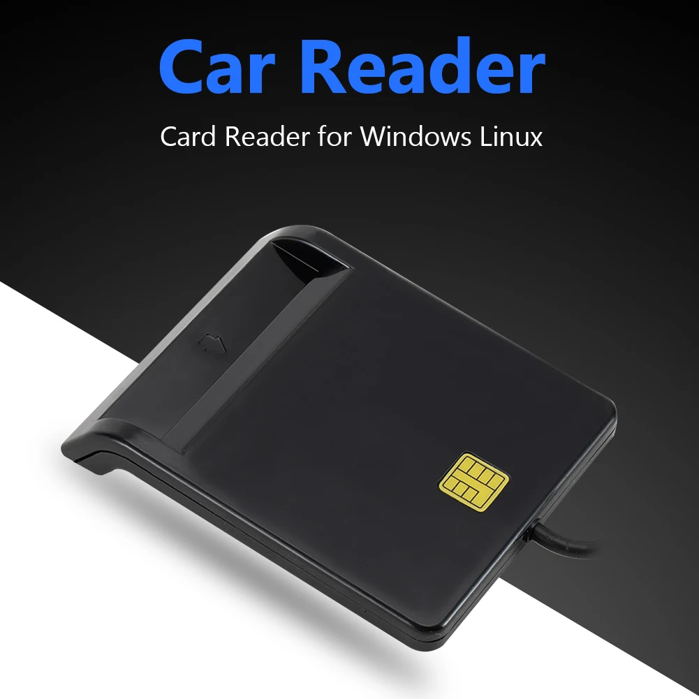 Portable USB 2.0 Intelligent Card Reader Affordable Easy Use Multi-function for DNIE ATM CAC IC ID Bank SIM Card Reader