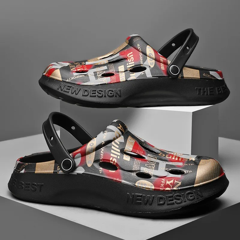 

Модель 2025: легкие, дышащие, противоскользящие, модные и повседневные слипоны с дырками, удобные пляжные тапочки.