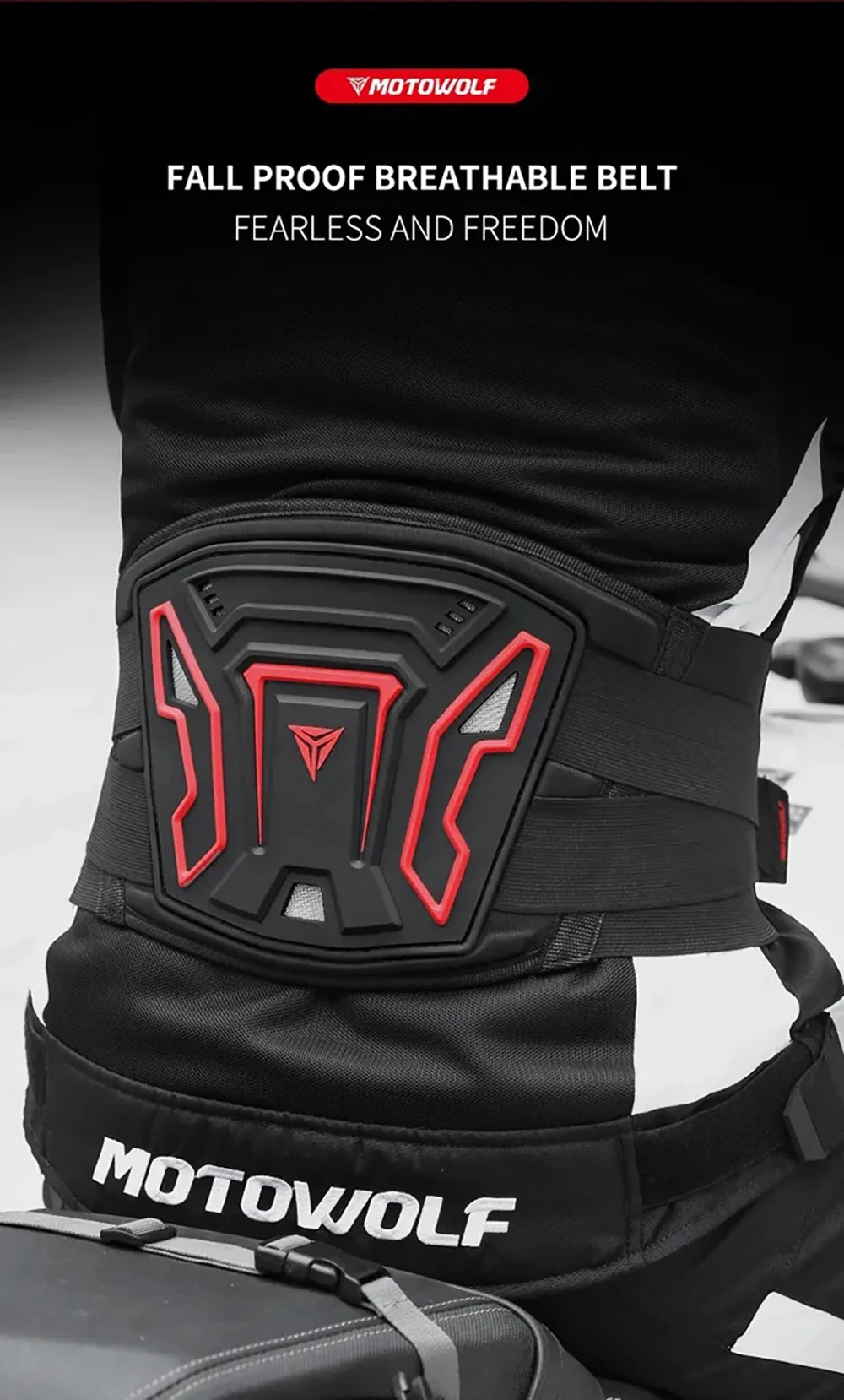 Einstellbare Motorrad Taille Schutz Atmungsaktive Moto Motorrad Professionelle Motocross Schutz Radfahren Schutz Schutz Gürtel – Detail 1