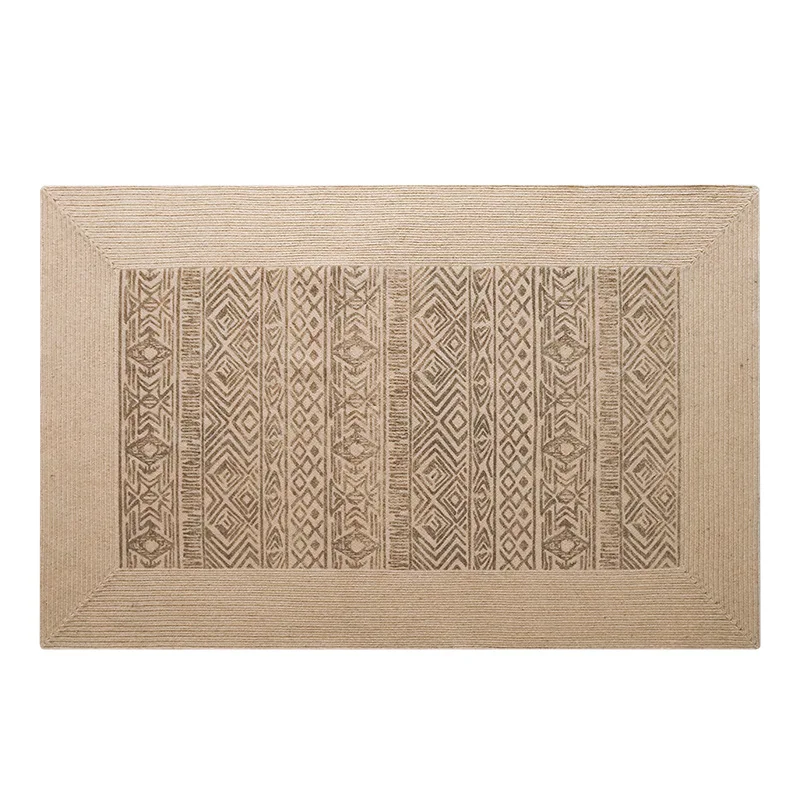 Premium handmade jute living room coffee table carpet retro bedroom bedside blanket