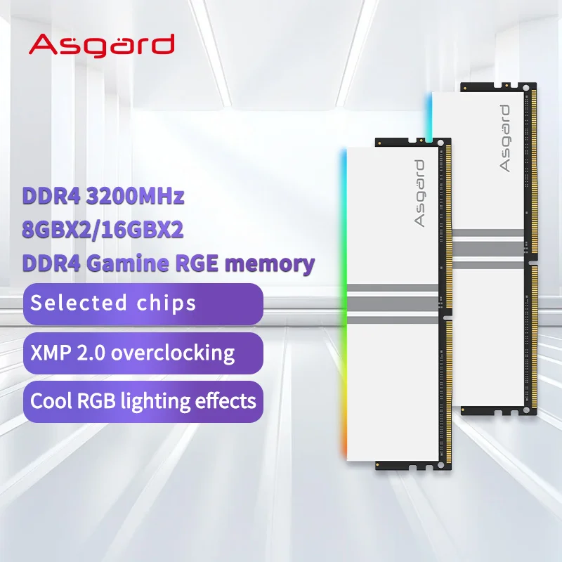 Asgard-Mémoire de serveur d\'ordinateur de bureau, modèle Valkyrie, modèle DDR4, capacité 8 Go x 2 16 Go 32 Go, fréquence d\'horloge 3200/3600mhz,