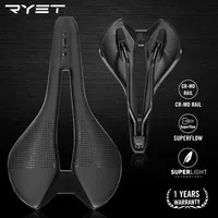 RYET Bike Saddle Ultralight Leather Road MTB Racing Cycling Saddle Man Bicycle Seat Cushion 250x145mm Rail 7x7mm Bicycle Parts