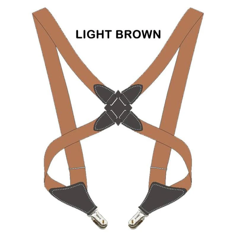 Men\'s Suspenders Adjustable Braces X Shape Elastic Strap Side Clip Crossover Adult Suspensorio Trousers Apparel Accessories