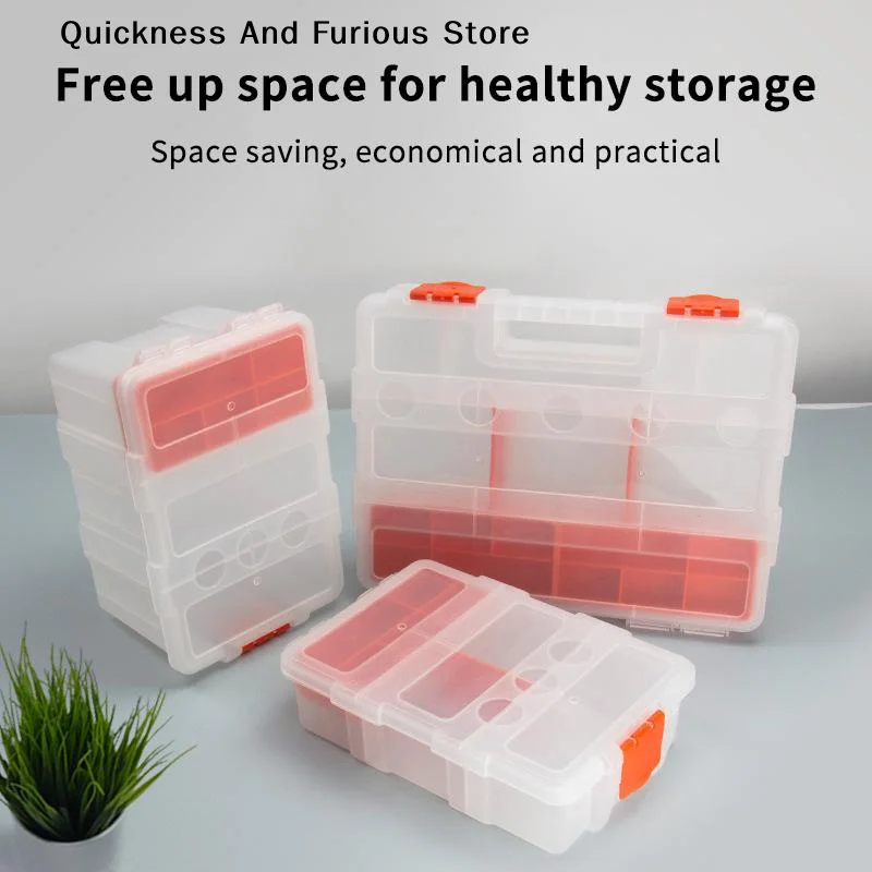 【TO】Multi-Grid Portable Plastic Parts Toolbox Combination Screw Storage Box Metal Parts Hardware Tool Screwdriver Tool Box