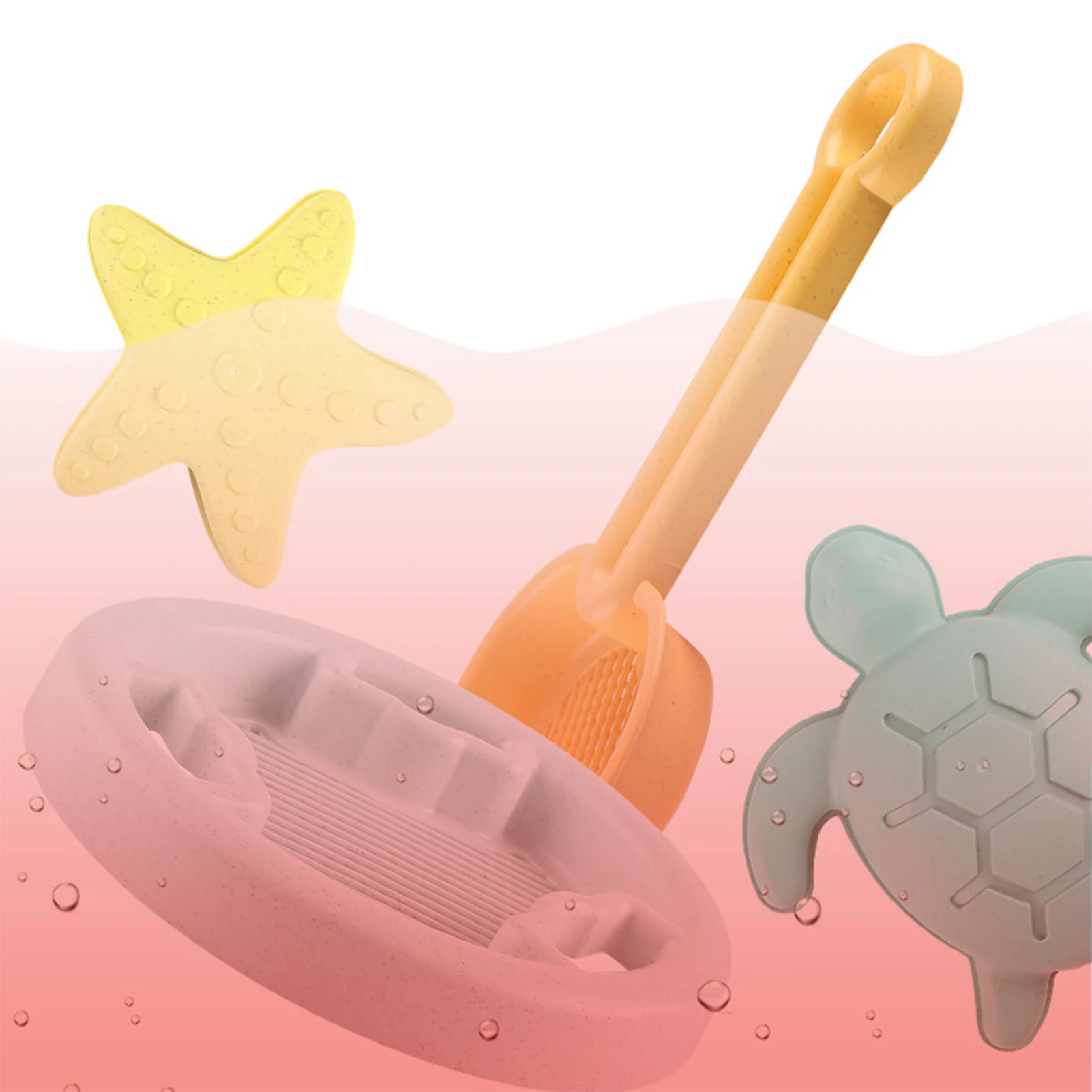 Fun Beach Shovel Molds Set, Brinquedos de balde de praia, Areia de praia portátil durável, Brinquedos para jogos de água para bebê