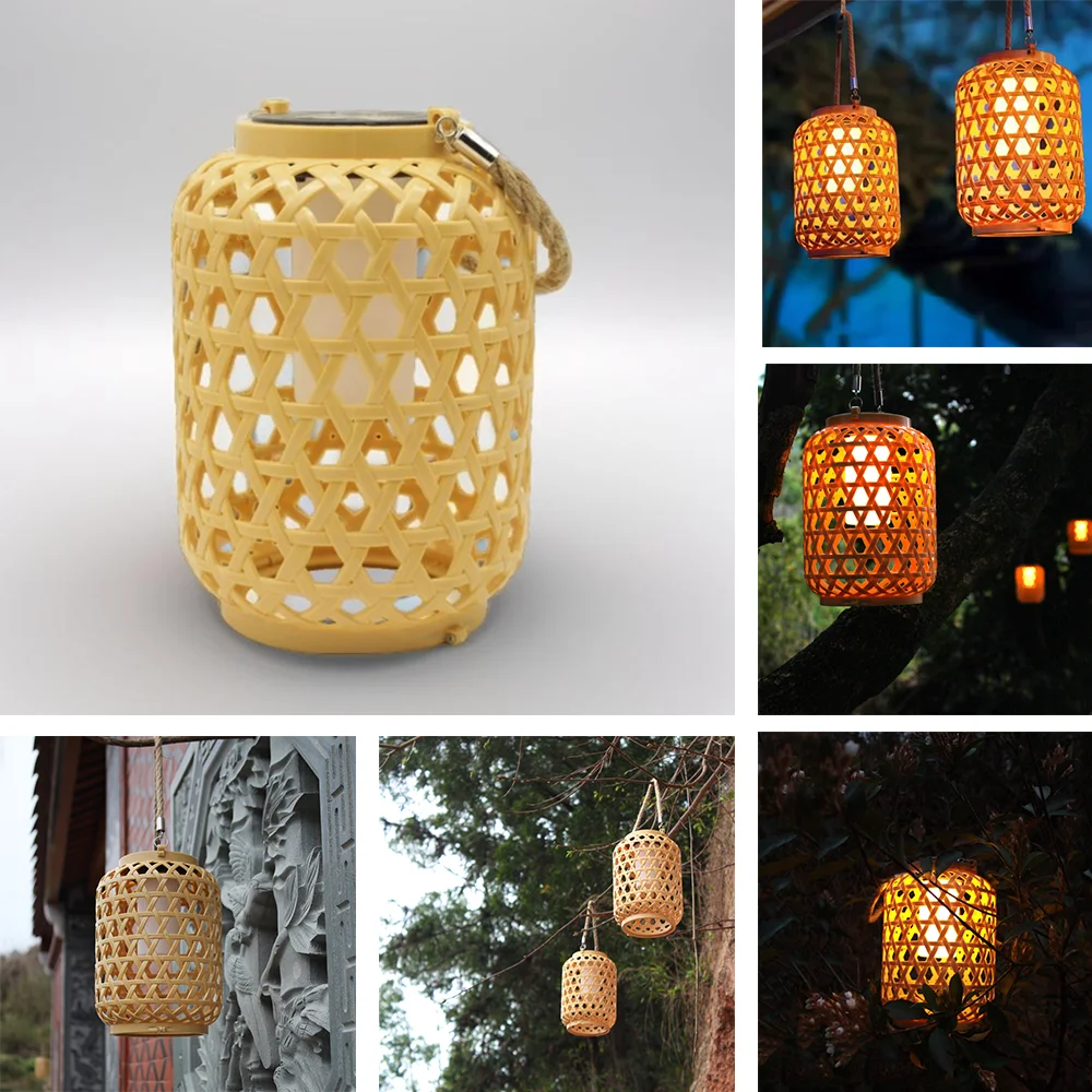 Waterdichte zonne-imitatie rotan lantaarn 800 MAH LED huis decoratieve verlichting warm licht tuinverlichting ornamenten buiten