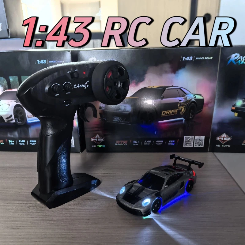 

1:43 Модель гоночного автомобиля на радиоуправлении HBToys HB-RP4301 Версия с двумя корпусами и двумя шинами 2,4G 4WD ESP Gyro Drift Car Подарок для мальчиков