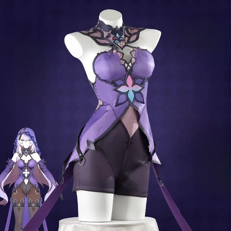 لعبة هونكاي: ستار ريل البجعة السوداء أزياء تنكرية ملابس أنيمي بدلة شعر مستعار للبالغين والنساء والرجال ملابس حفلات الهالوماس