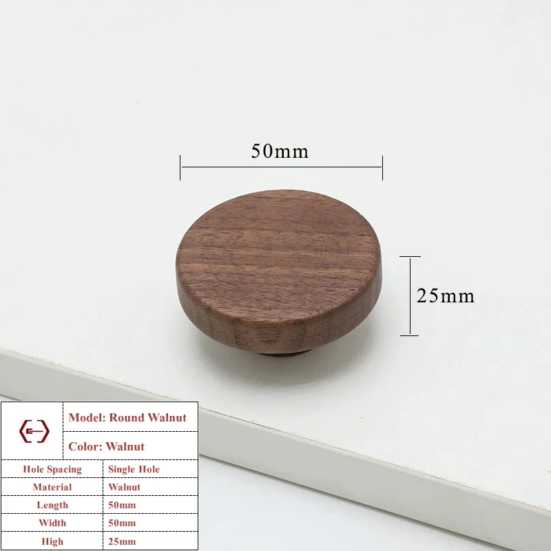 Walnoot Beuken Keukenkast Handvat Lade Massief Houten Meubeldeur Lade Ronde Knop Kast Houten Handvat Hardware Lange Trek