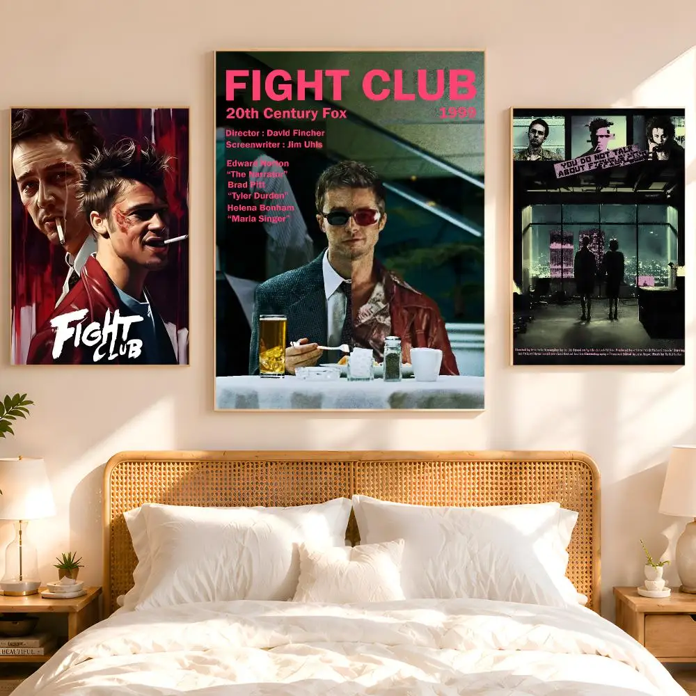 Movie F-Fight Club Poster 1PC HD Matte Peel And Stick Wall Decor For Bedroom Living Room Dorm Office